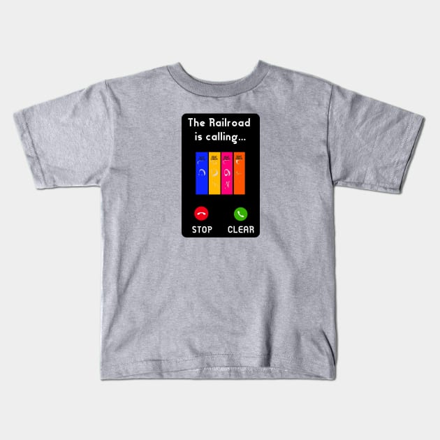 The railroad is calling Kids T-Shirt by Orchid's Art